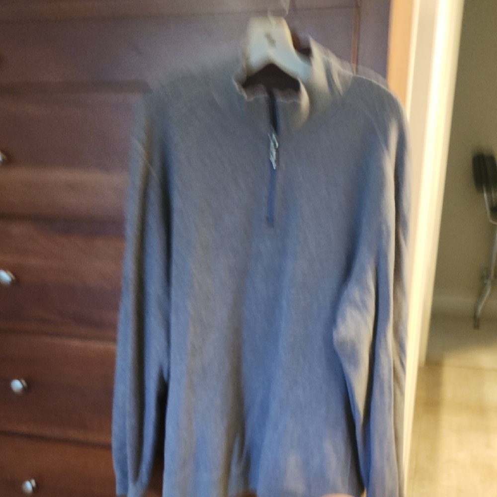 Tommy Bahama Men's Zip Up Gray Sweater